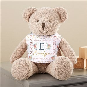 Blooming Baby Girl Personalized Plush Teddy Bear