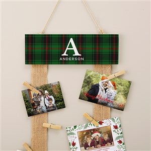 Christmas Plaid Personalized Ribbon Christmas Card Holder