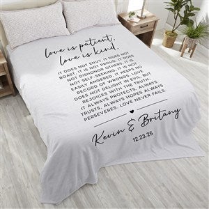 Love is Patient Personalized 90x108 Plush King Fleece Blanket