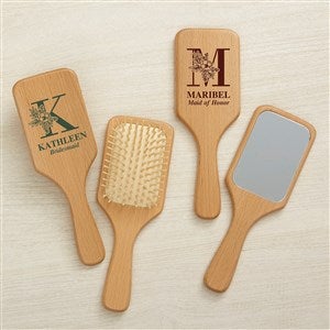 Floral Bridesmaid Personalized Wood Beauty Accessories - 44955