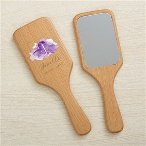 Birthstone Color Personalized Wooden Hand Mirror