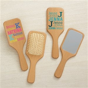 Repeating Name Personalized Wood Beauty Accessories  - 44960