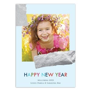 Gilded New Year Foil Holiday Photocard - Set of 24