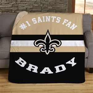 NFL Classic New Orleans Saints Personalized 60x80 Sherpa Blanket