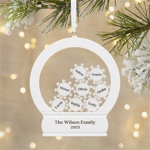 Holiday Snow Globe Personalized Family Wood Shaker Ornament  - 45083