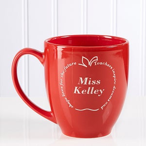 Personalized Teacher Red Apple Coffee Mug