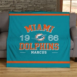 NFL Established Miami Dolphins Personalized 50x60 Plush Fleece Blanket