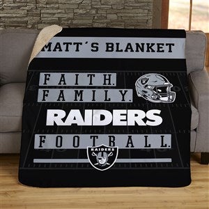 NFL Faith & Family Las Vegas Raiders Personalized 50x60 Sherpa Blanket