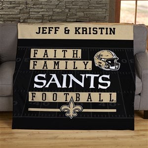 NFL Faith & Family New Orleans Saints Personalized 50x60 Plush Fleece Blanket