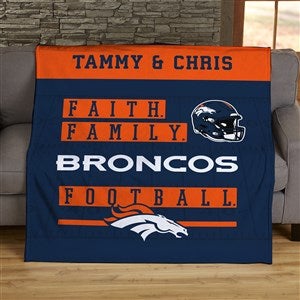 NFL Faith & Family Denver Broncos Personalized 50x60 Plush Fleece Blanket