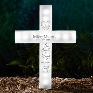 On Angel's Wings Personalized Solar Outdoor Garden Stake