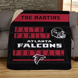NFL Faith & Family Atlanta Falcons Personalized 60x80 Sherpa Blanket