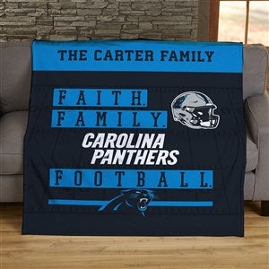 NFL Faith Family Carolina Panthers Personalized 50x60 Plush Fleece Blanket