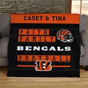 NFL Faith & Family Cincinnati Bengals Personalized 60x80 Plush Fleece Blanket