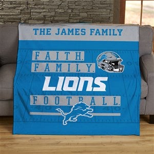 NFL Faith & Family Detroit Lions Personalized 50x60 Plush Fleece