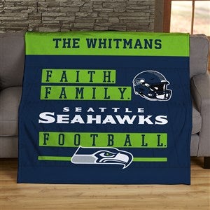 NFL Faith & Family Seattle Seahawks Personalized 50x60 Plush Fleece Blanket