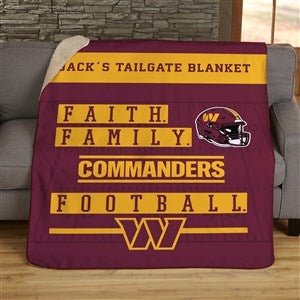 NFL Faith & Family Washington Football Team Personalized 50x60 Sherpa Blanket