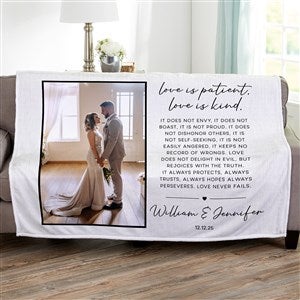 Love is Patient Personalized 60x80 Plush Fleece Photo Blanket