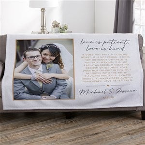 Love is Patient Personalized 50x60 Sweatshirt Photo Blanket