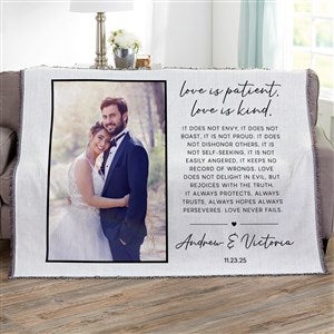 Love is Patient Personalized 56x60 Woven Photo Throw