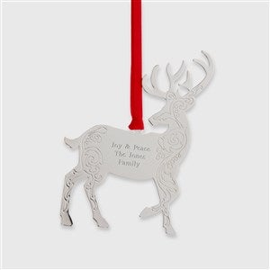 Engraved Silver Reindeer Metal Ornament      - 45405
