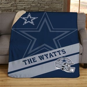 NFL Corner Logo Dallas Cowboys Personalized 50x60 Sherpa Blanket