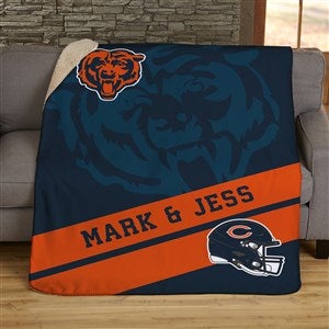 NFL Corner Logo Chicago Bears Personalized 50x60 Sherpa Blanket