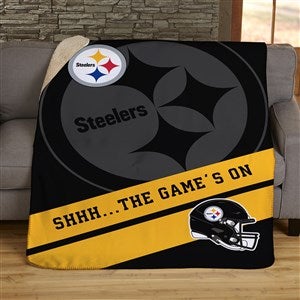 NFL Corner Logo Pittsburgh Steelers Personalized 60x80 Sherpa Blanket