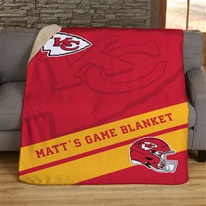 NFL Corner Logo Kansas City Chiefs Personalized 60x80 Sherpa Blanket
