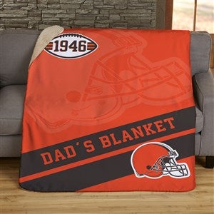 NFL Corner Logo Cleveland Browns Personalized 50x60 Sherpa Blanket
