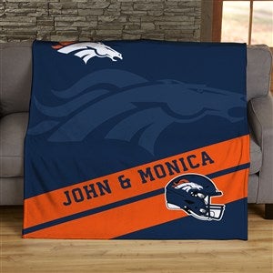 NFL Corner Logo Denver Broncos Personalized 60x80 Plush Fleece Blanket