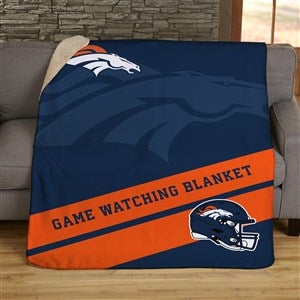 NFL Corner Logo Denver Broncos Personalized 50x60 Sherpa Blanket