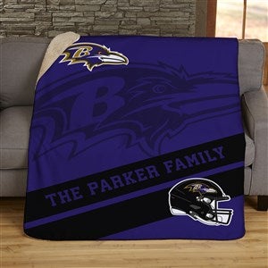 NFL Corner Logo Baltimore Ravens Personalized 50x60 Sherpa Blanket