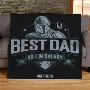 Mandalorian Best Dad Personalized Star Wars Fleece Blanket - 45507D