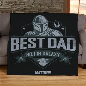 Mandalorian Best Dad Personalized Star Wars Fleece Blanket