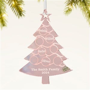 Family Tree Personalized Acrylic Ornament- Rose Gold