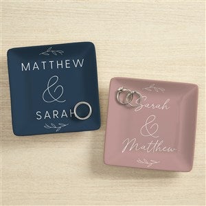 Elegant Couple Names Personalized Ring Dish  - 45526