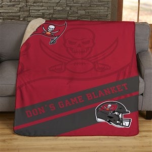 NFL Corner Logo Tampa Bay Buccaneers Personalized 50x60 Sherpa Blanket