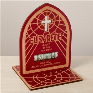 Religious Blessings Personalized Wood Money Holder - Red Poplar