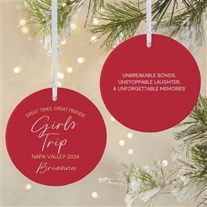 Girls Trips Personalized Christmas Ornament - Large - 2-Sided