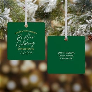 Girls Trips Personalized Metal Christmas Ornament - 2-Sided