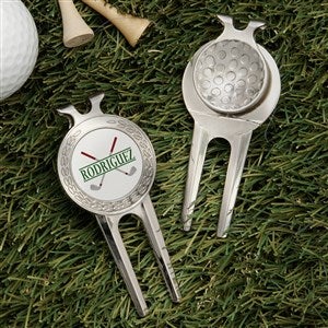 Crossed Clubs Personalized Divot Tool, Ball Marker & Clip