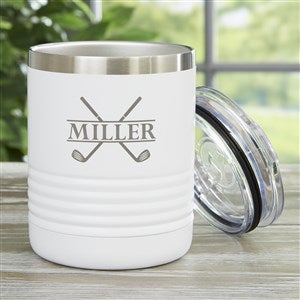 Crossed Clubs Personalized 10 oz Vacuum Insulated Stainless Steel Tumbler- White