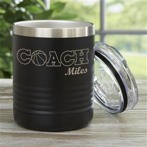 Coach Personalized 10 oz Vacuum Insulated Stainless Steel Tumbler- Black