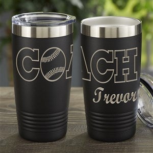 Coach Personalized 20 oz Vacuum Insulated Stainless Steel Tumbler- Black