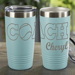 Coach Personalized 20 oz Vacuum Insulated Stainless Steel Tumbler- Teal