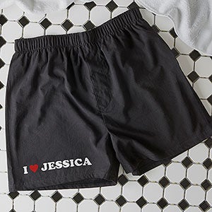 Lovin' It! Personalized Black Boxer Shorts