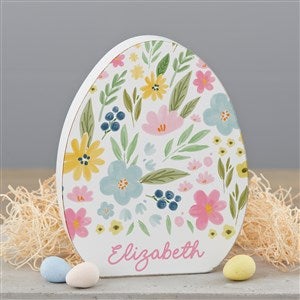 Floral Personalized Wooden Easter Egg Shelf Decoration