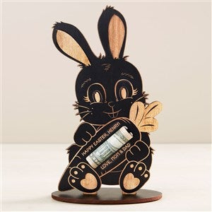Easter Bunny Personalized Wood Money Holder - Black