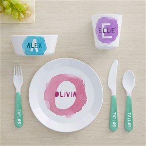 Watercolor Name Personalized Kids Dinnerware - 45700